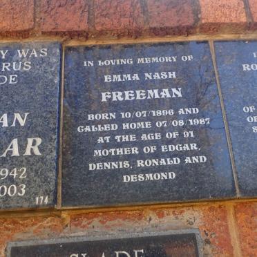 FREEMAN Emma Nash 1896-1987