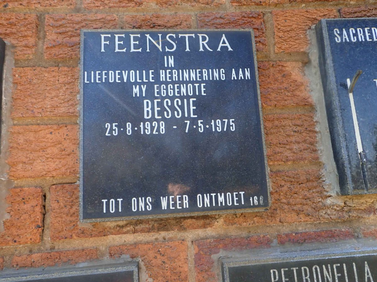 FEENSTRA Bessie 1928-1975