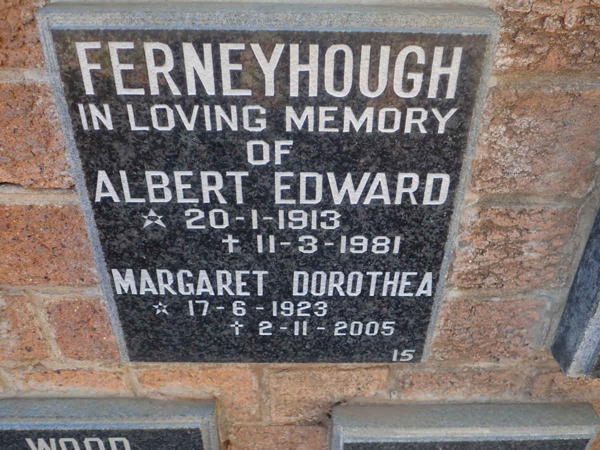 FERNEYHOUGH Albert Edward 1913-1981 &amp; Margaret Dorothea 1923-2005