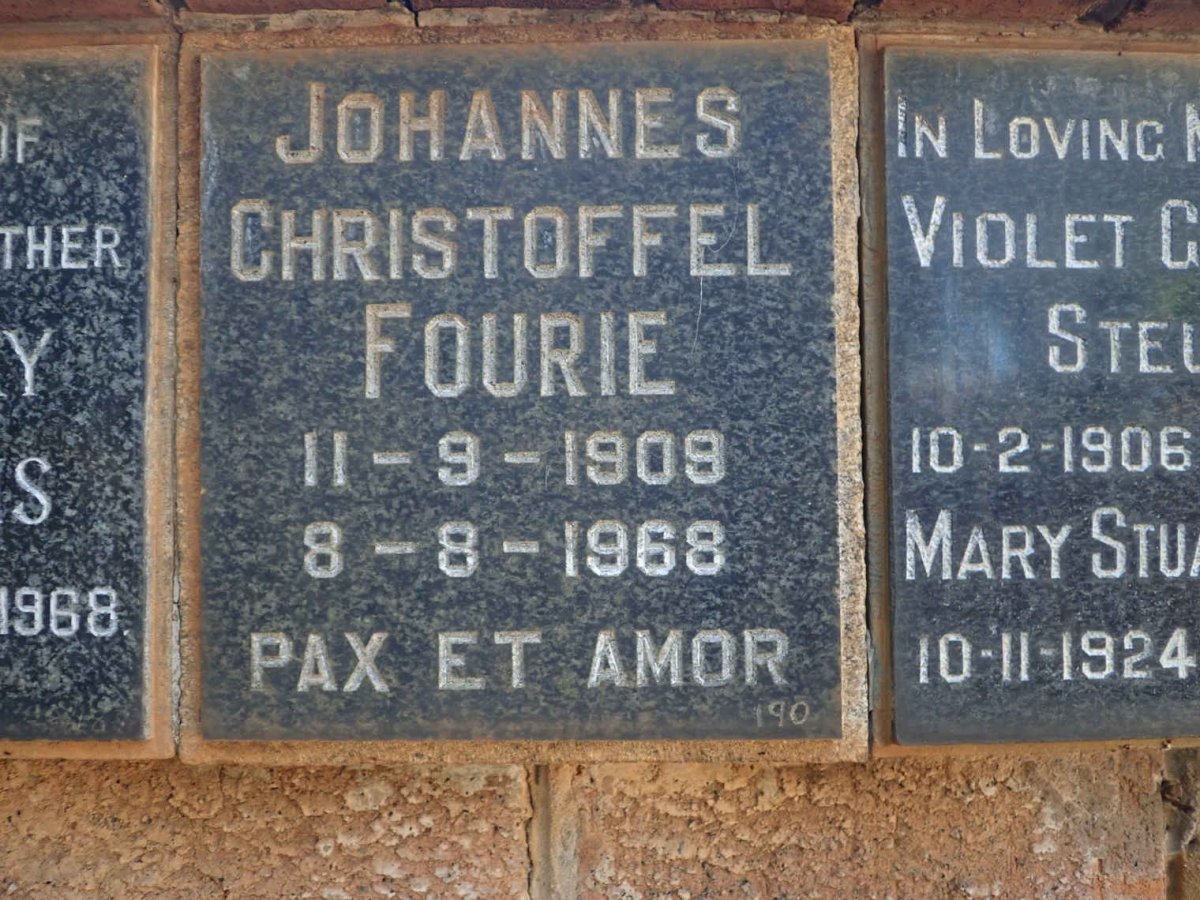 FOURIE Johannes Christoffel 1909-1968