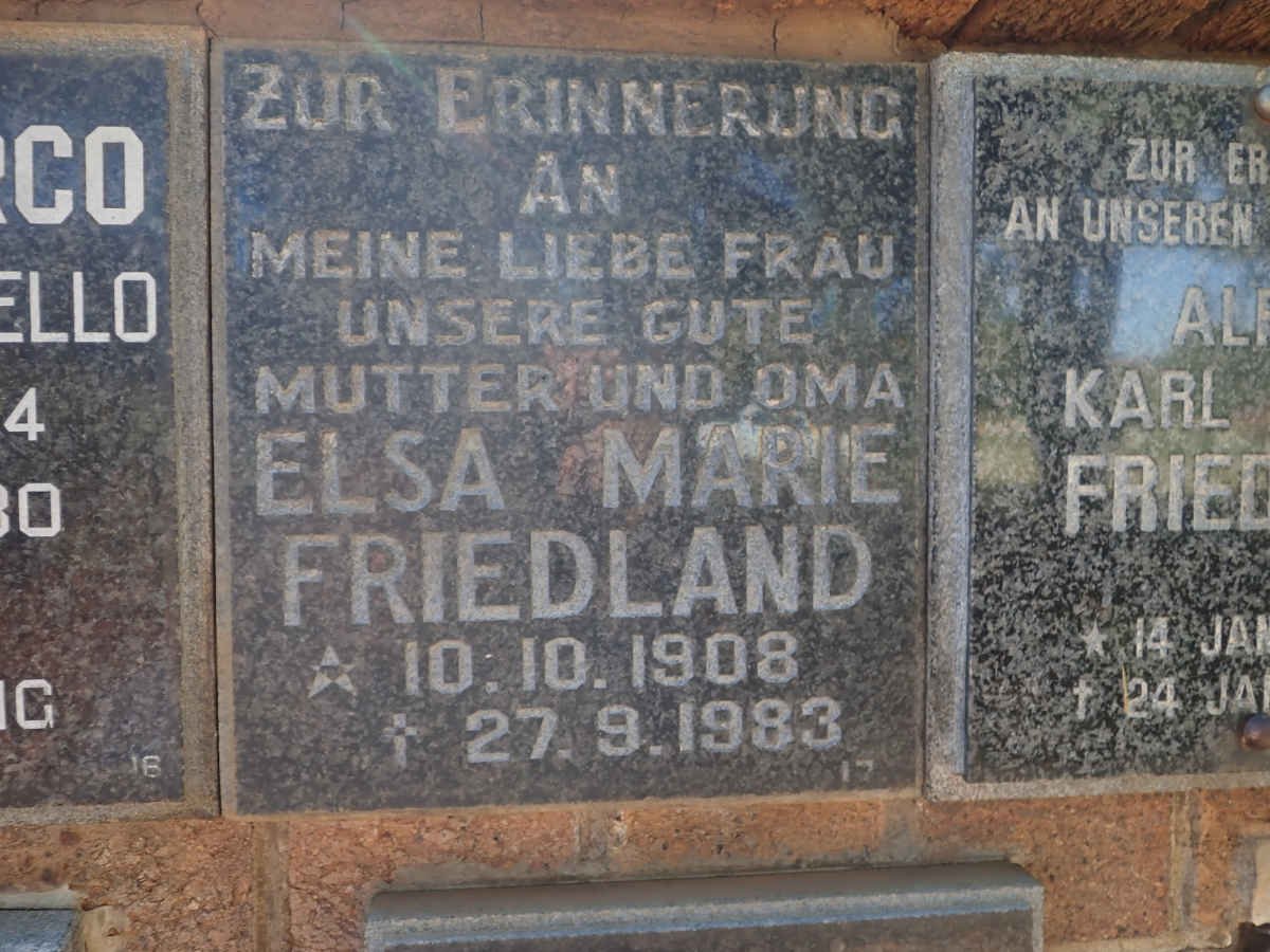 FRIEDLAND Elsa Marie 1908-1983