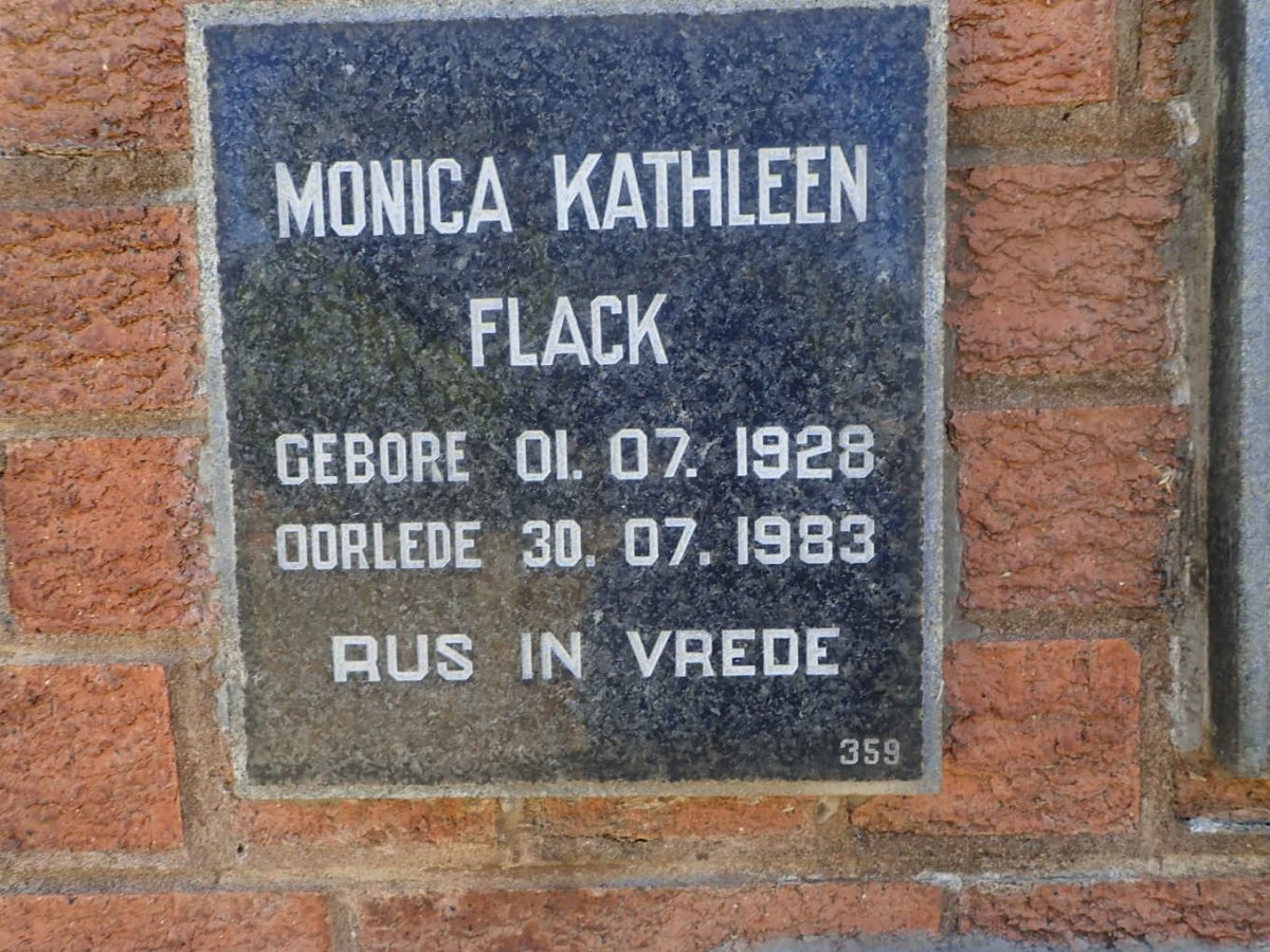 FLACK Monica Kathleen 1928-1983