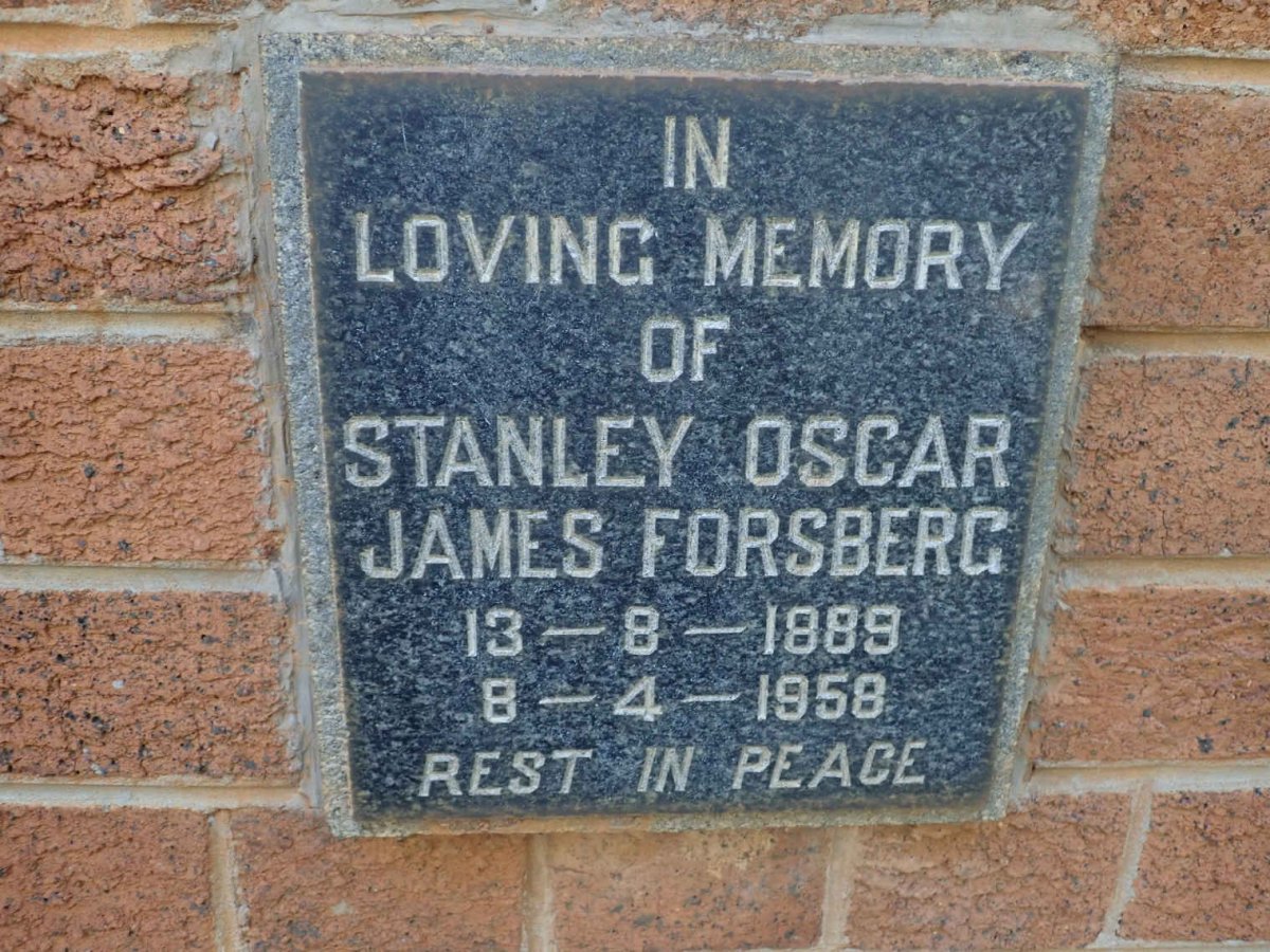 FORSBERG Stanley Oscar James 1889-1958