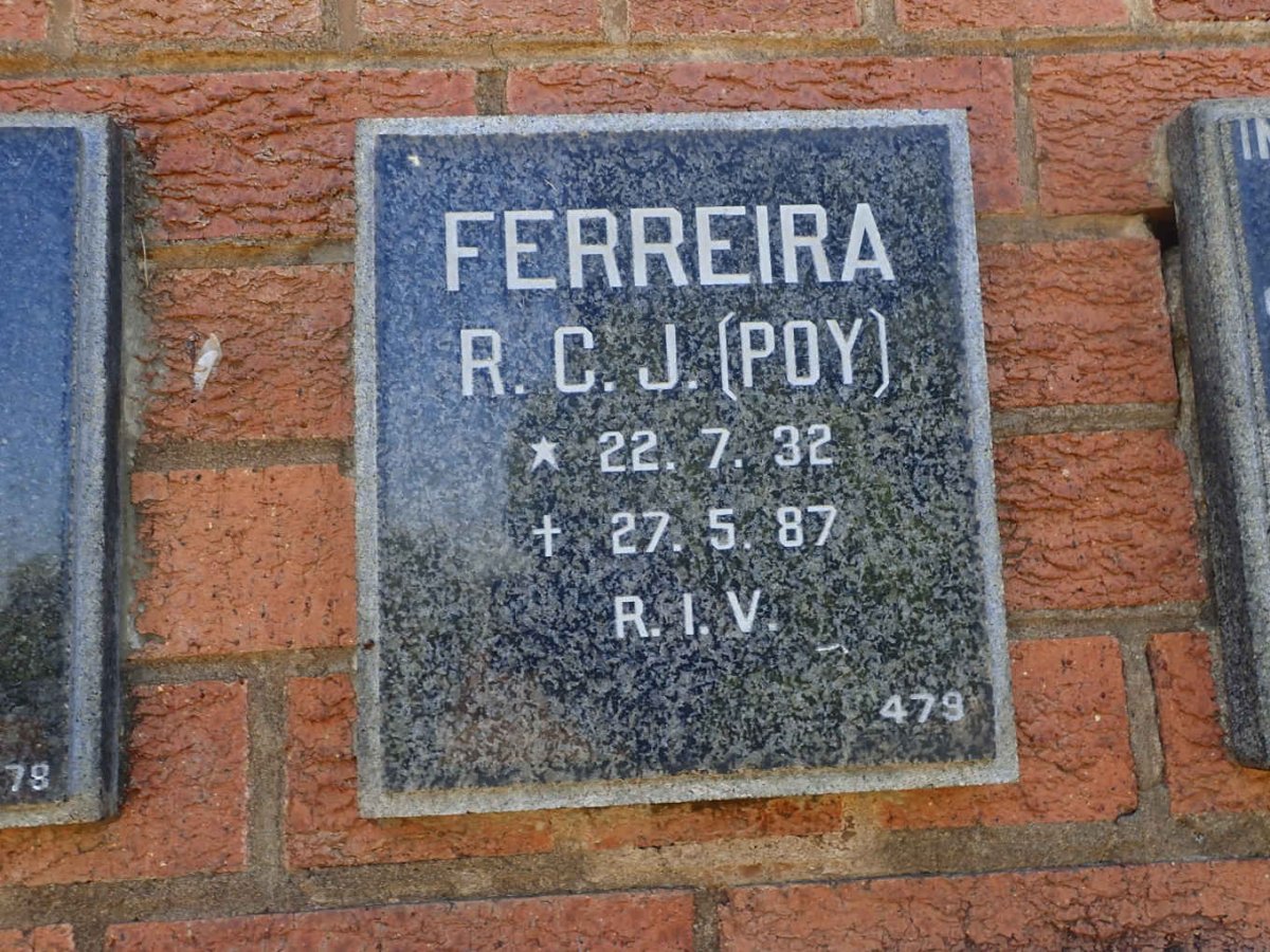 FERREIRA R.C.J. 1932-1987