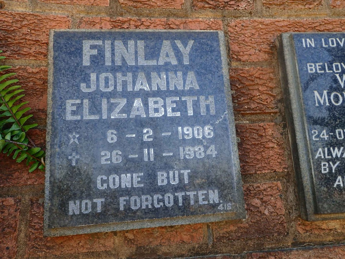 FINLAY Johanna Elizabeth 1906-1984