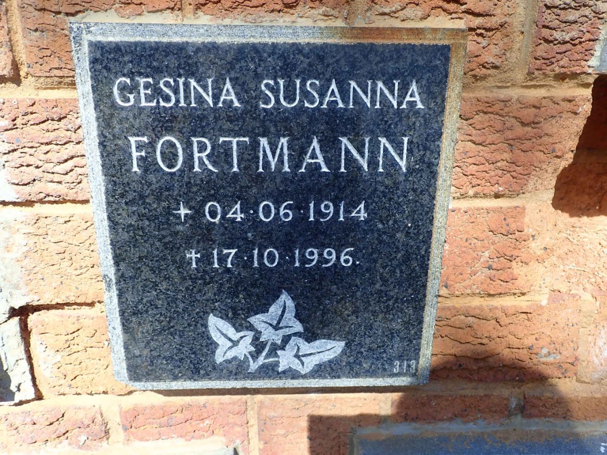 FORTMANN Gesina Susanna 1914-1996