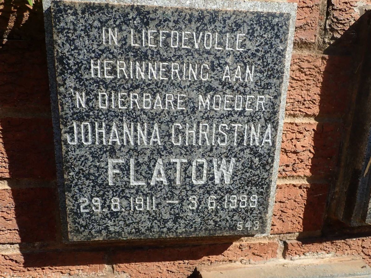 FLATOW Johanna Christina 1911-1989
