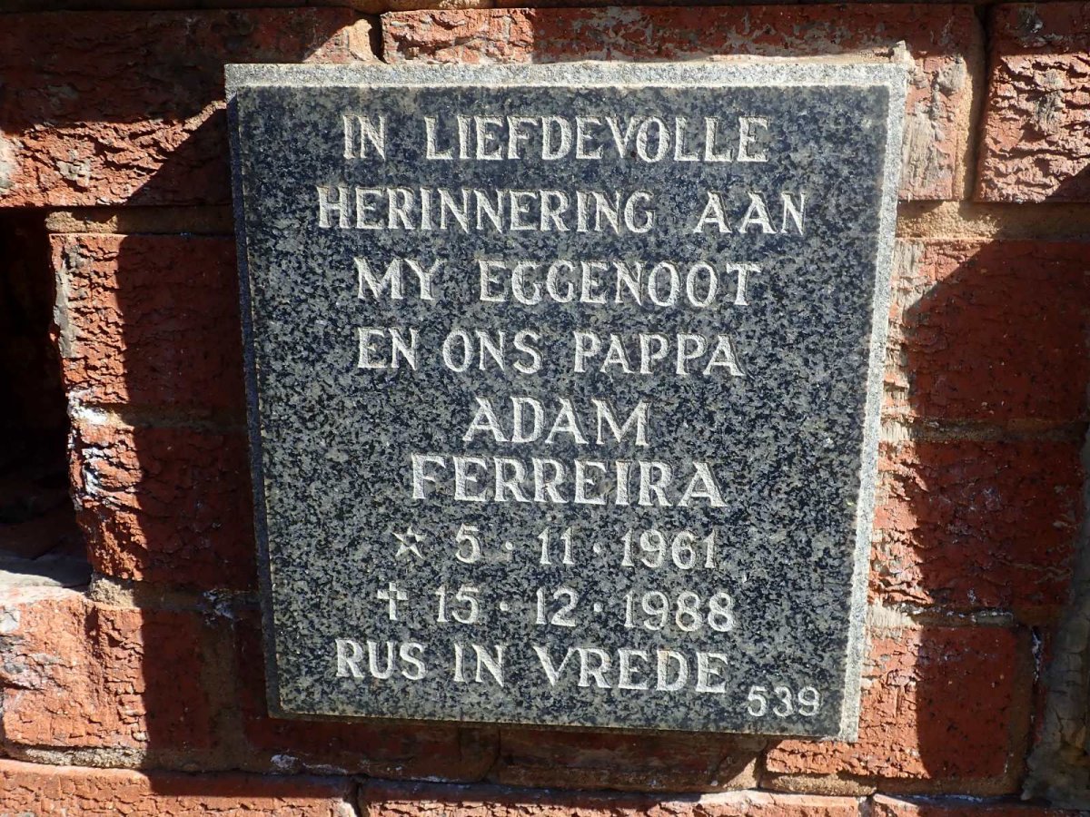FERREIRA Adam 1961-1988