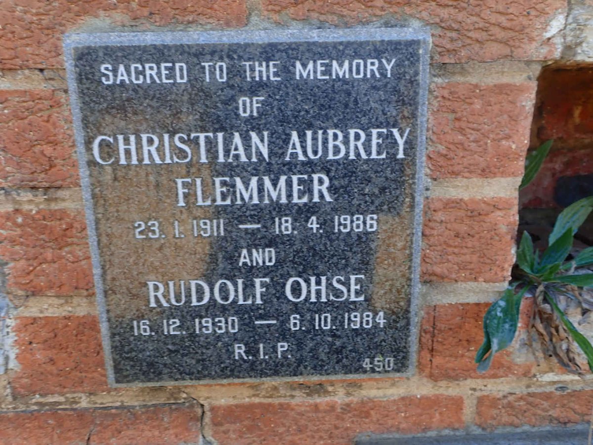 FLEMMER Christian Aubrey 1911-1986 :: OHSE Rudolf 1930-1984