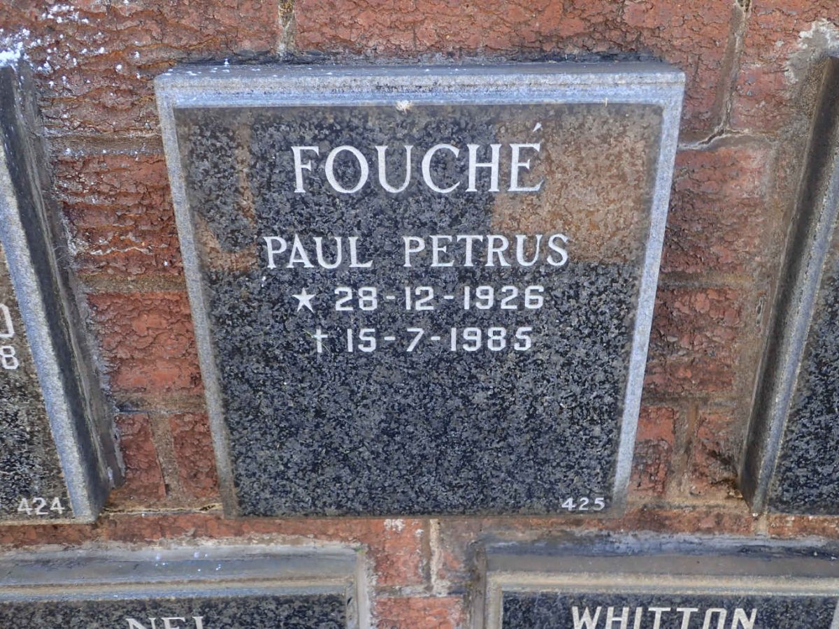 FOUCHÉ Paul Petrus 1926-1985