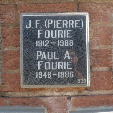 FOURIE J.F. 1912-1988 :: FOURIE Paul A. 1948-1986