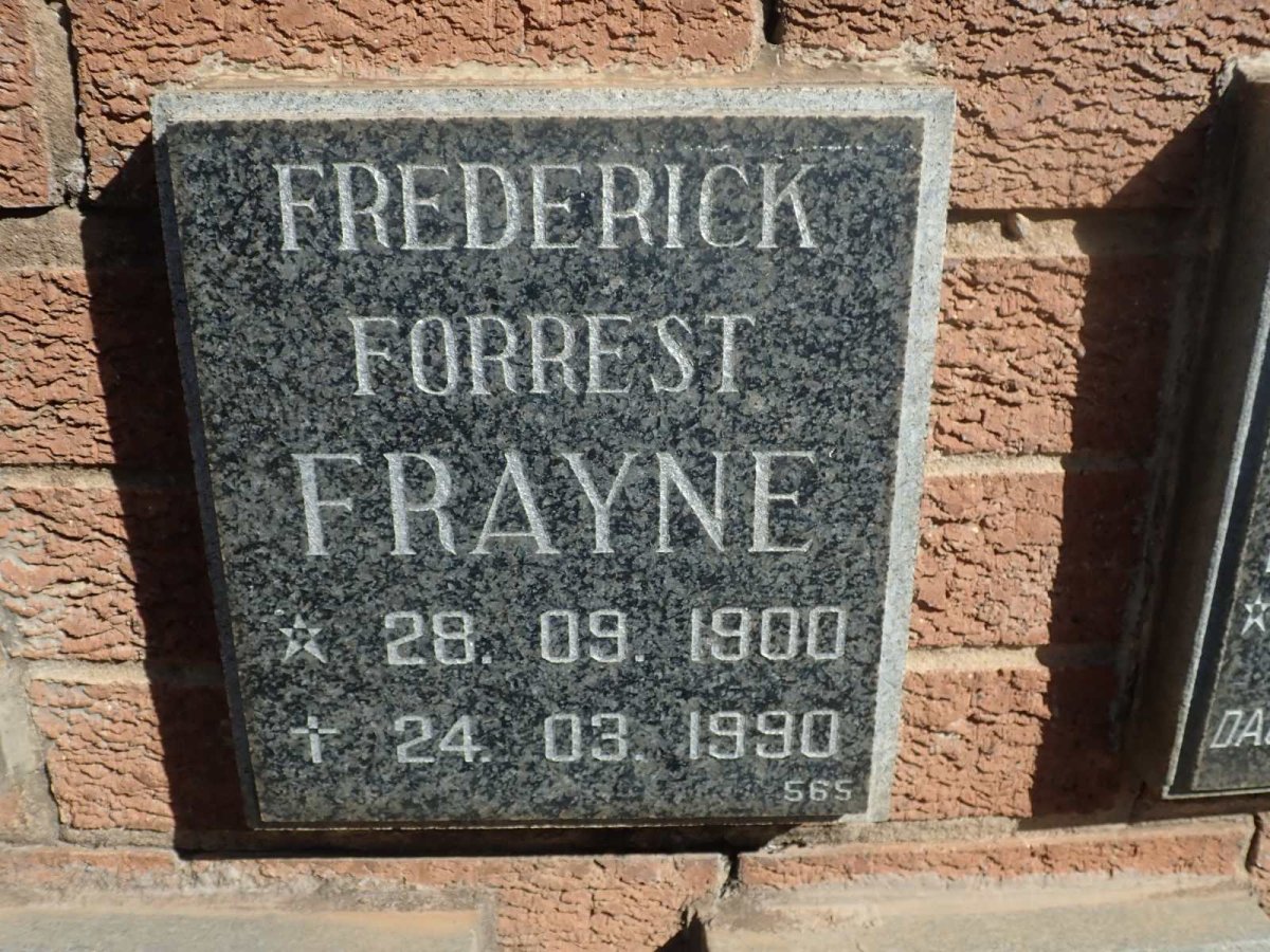 FRAYNE Frederick Forrest 1900-1990