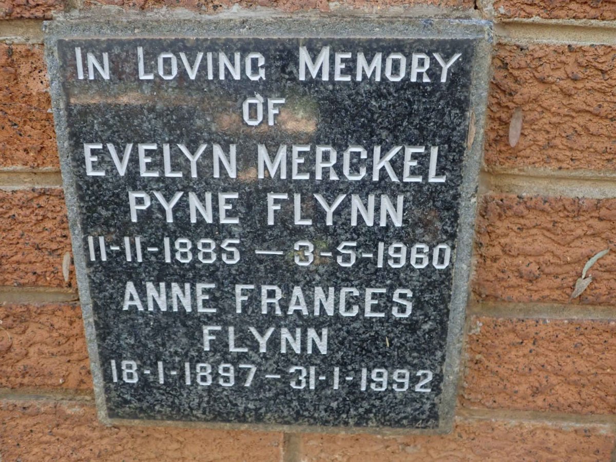 FLYNN Evelyn Merckel Pyne 1885-1960 :: FLYNN Anne Frances 1897-1992