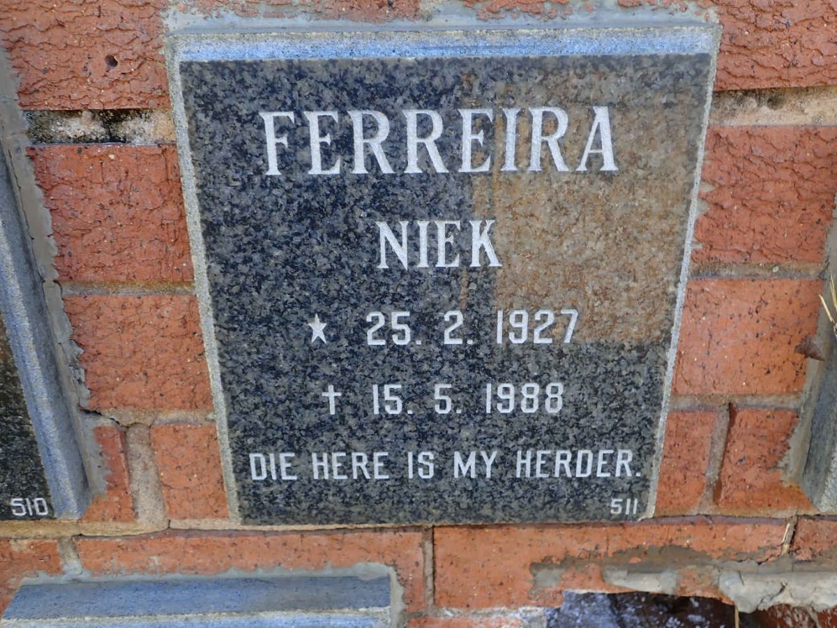 FERREIRA Niek 1927-1988