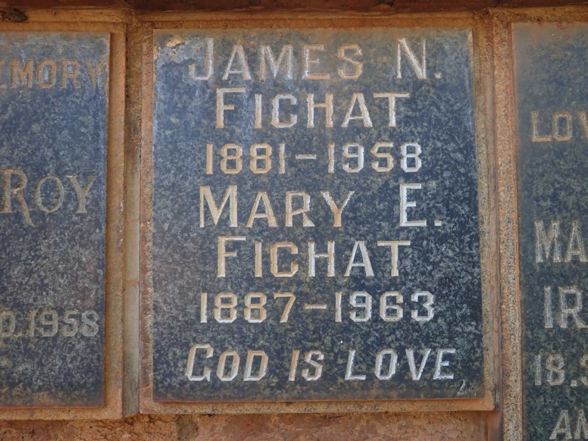 FICHAT James N. 1881-1958 &amp; Mary E. 1887-1963