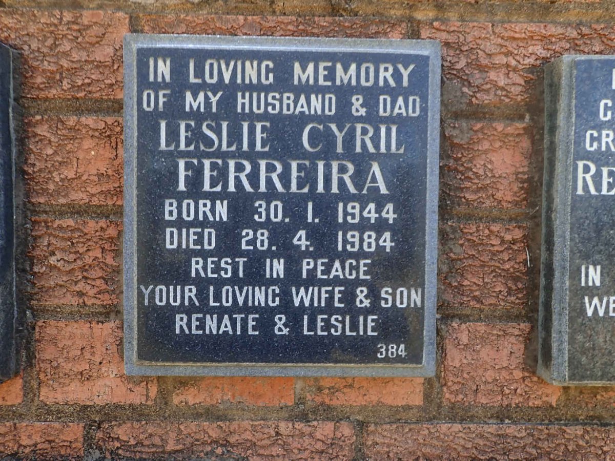 FERREIRA Leslie Cyril 1944-1984