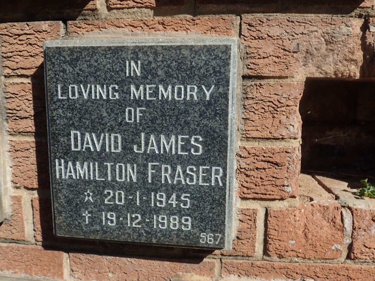 FRASER David James Hamilton 1945-1989