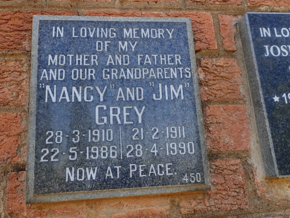 GREY Jim 1911-1990 &amp; Nancy 1910-1986