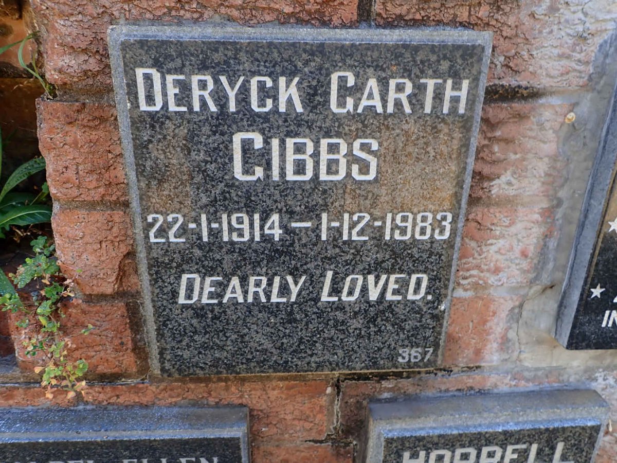 GIBBS Deryck Garth 1914-1983