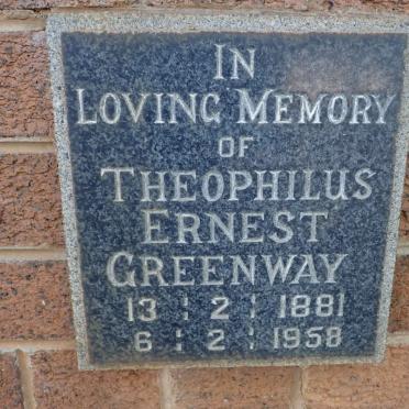 GREENWAY Theophilus Ernest 1881-1958