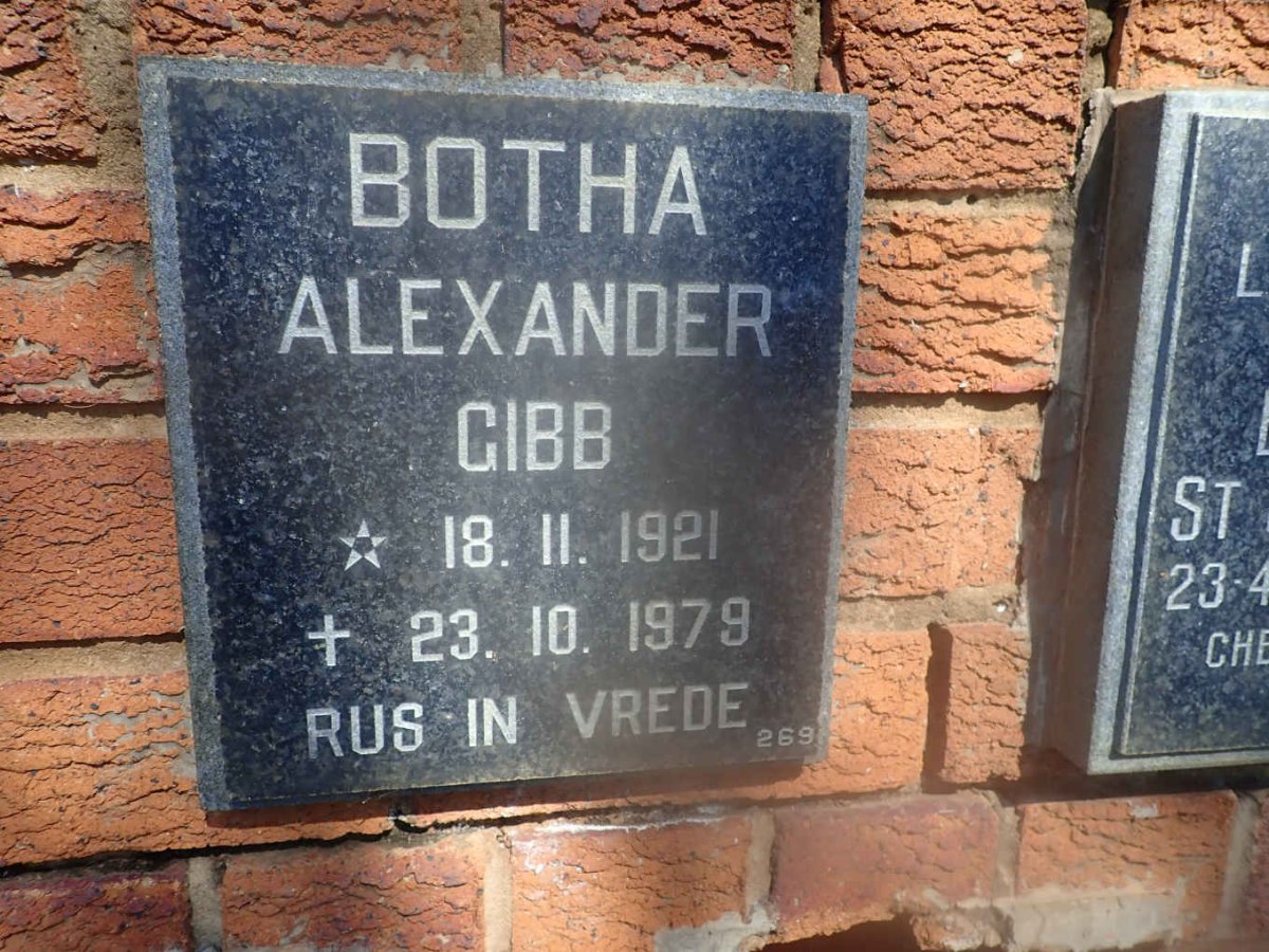 GIBB Botha Alexander 1921-1979