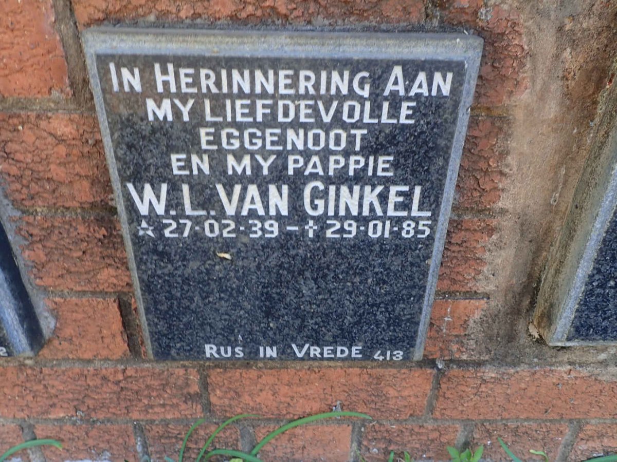 GINKEL W.L., van 1939-1985