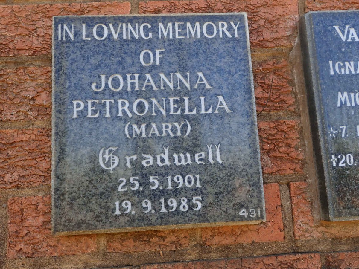 GRADWELL Johanna Petronella 1901-1985