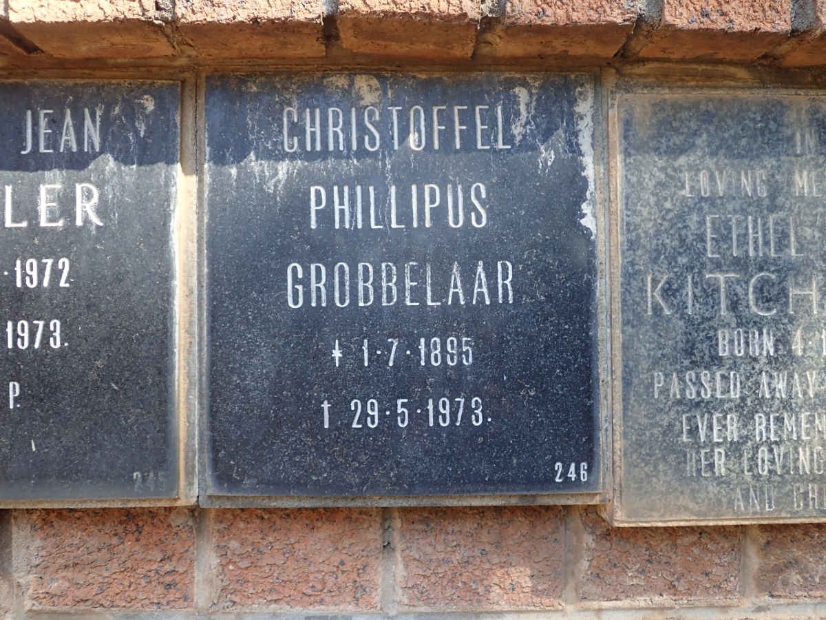 GROBBELAAR Christoffel Phillipus 1895-1973