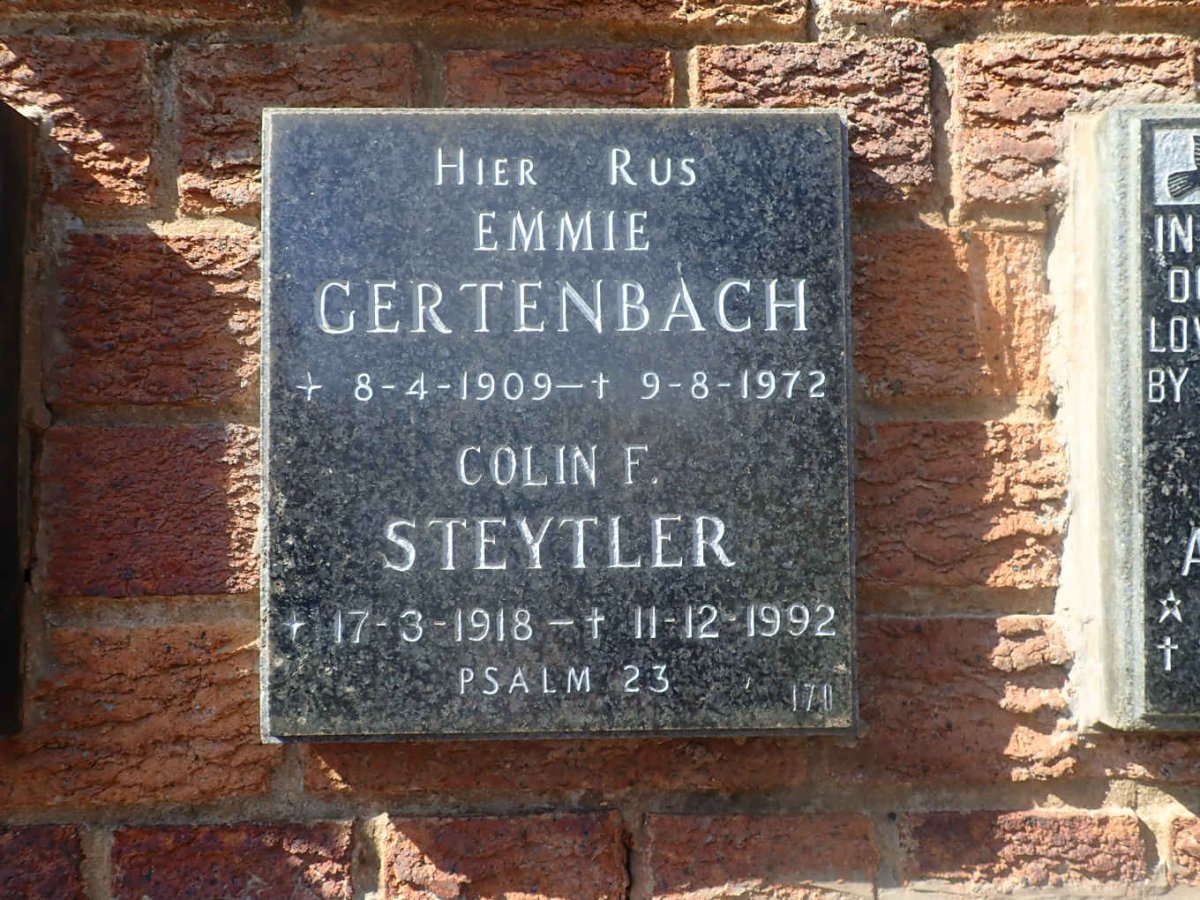 GERTENBACH Emmie 1909-1972 :: STEYTLER Colin F. 1918-1992