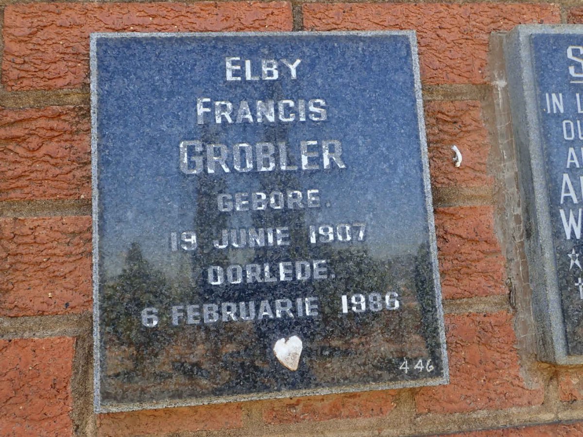 GROBLER Elby Francis 1907-1986