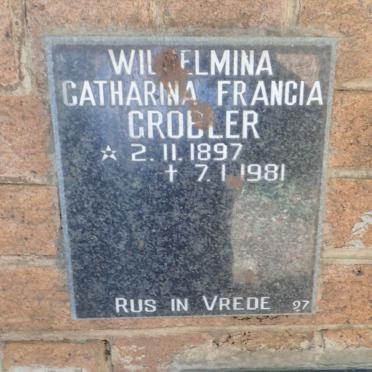 GROBLER Wilhelmina Catharina Francia 1897-1981