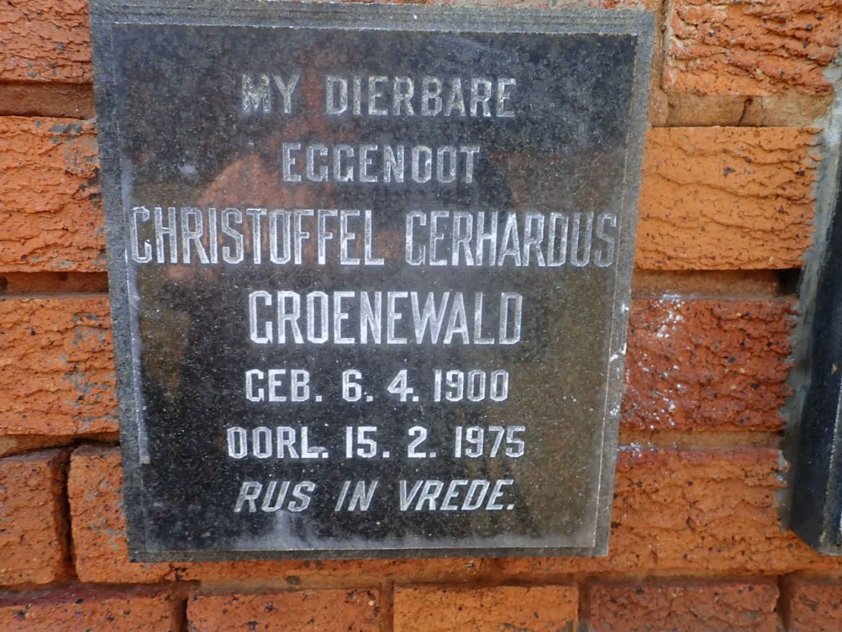 GROENEWALD Christoffel Gerhardus 1900-1975