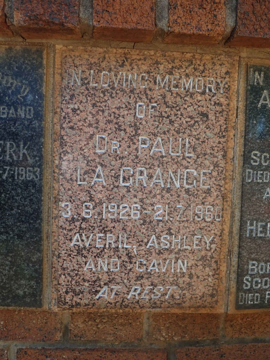 GRANGE Paul, la 1926-1960