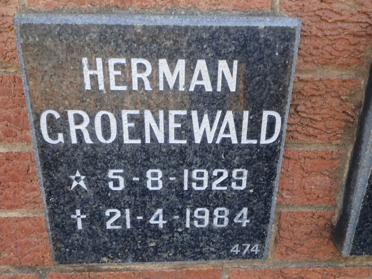 GROENEWALD Herman 1929-1984