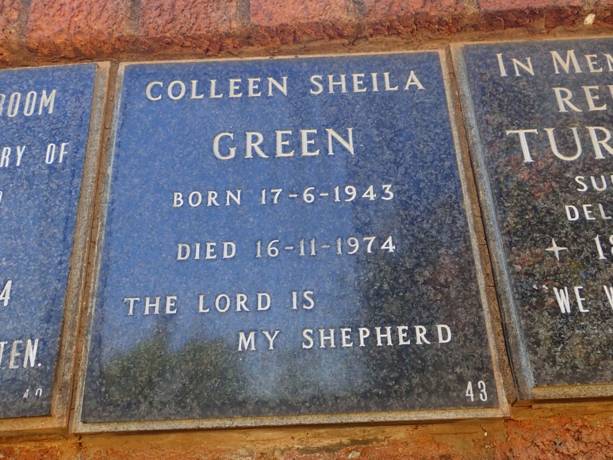 GREEN Colleen Sheila 1943-1974