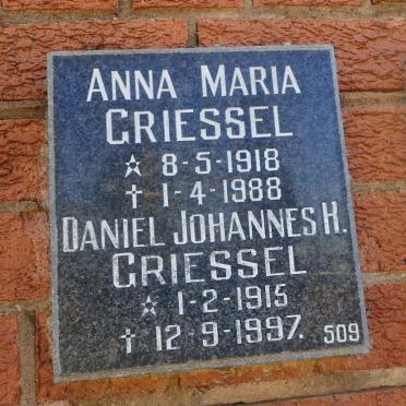 GRIESSEL Daniel Johannes H. 1915-1997 &amp; Anna Maria 1918-1988