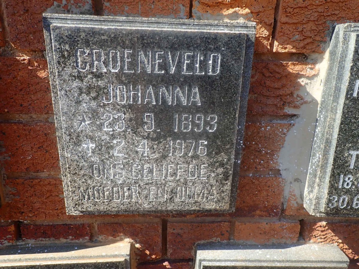 GROENEVELD Johanna 1893-1976
