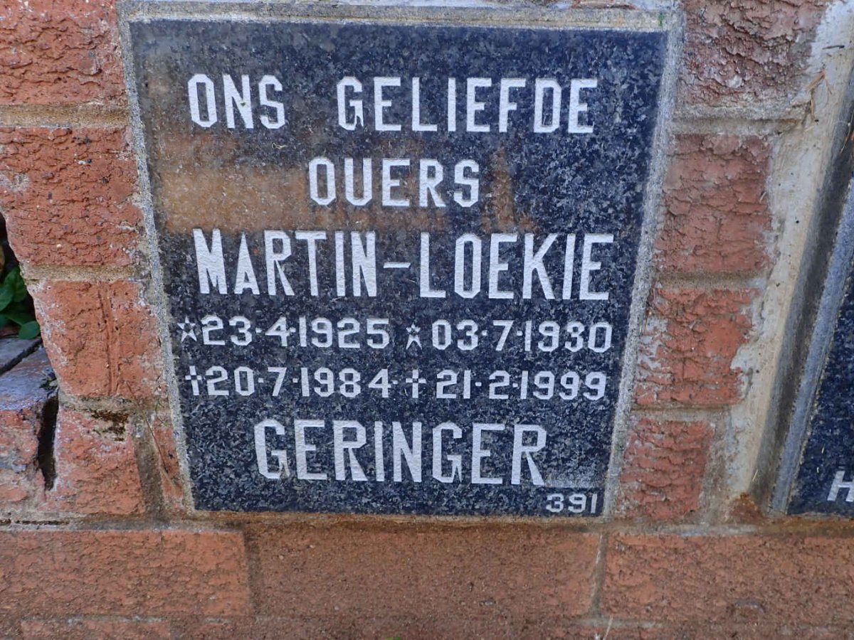GERINGER Martin 1925-1984 &amp; Loekie 1930-1999