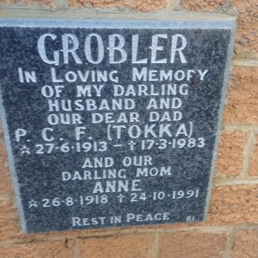 GROBLER P.C.F. 1913-1983 &amp; Anne 1918-1991