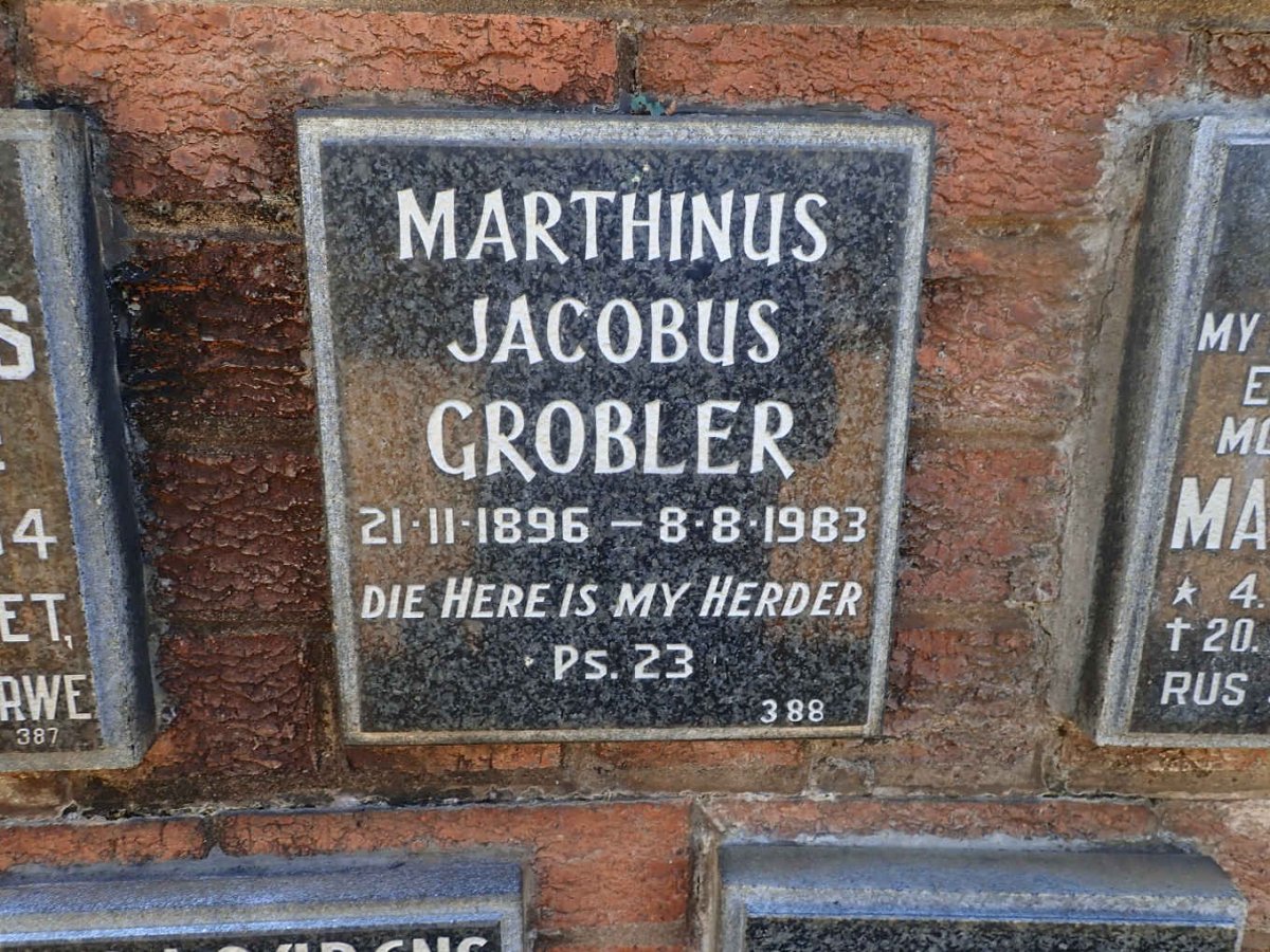 GROBLER Marthinus Jacobus 1896-1983