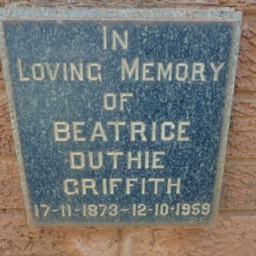 GRIFFITH Beatrice Duthie 1873-1959
