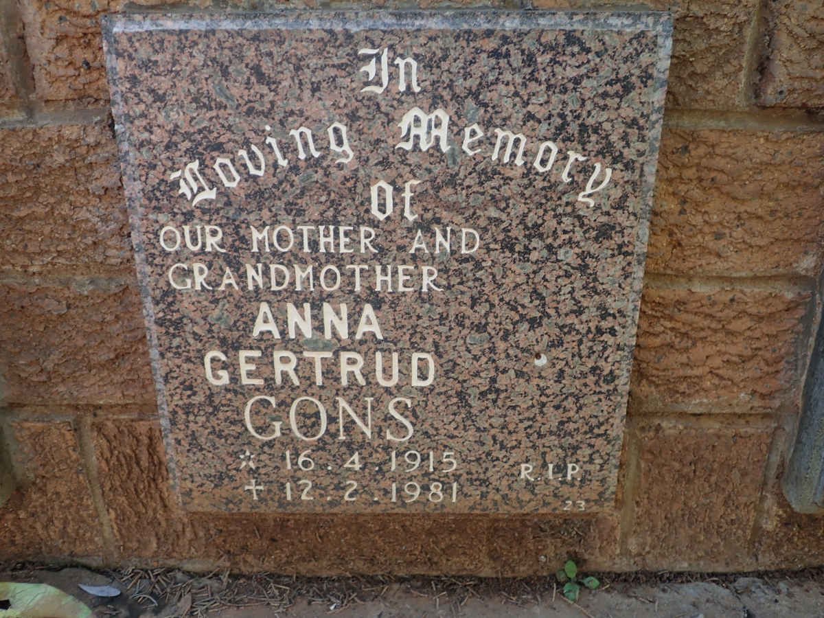 GONS Anna Gertrud 1915-1981