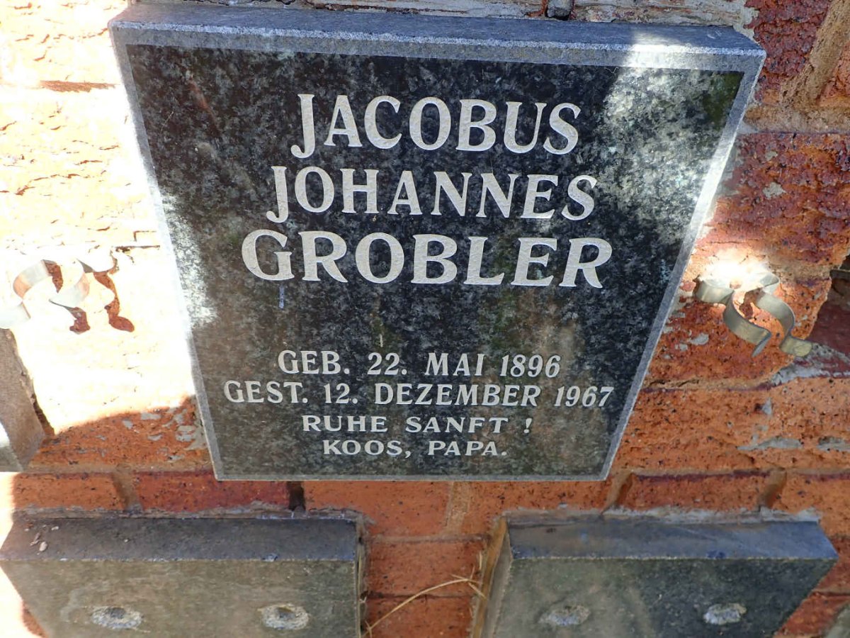GROBLER Jacobus Johannes 1896-1967