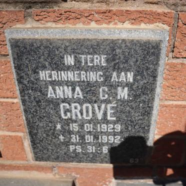 GROVE Anna C.M. 1929-1992