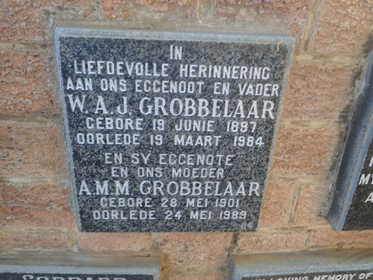 GROBBELAAR W.A.J. 1897-1984 &amp; A.M.M. 1901-1989