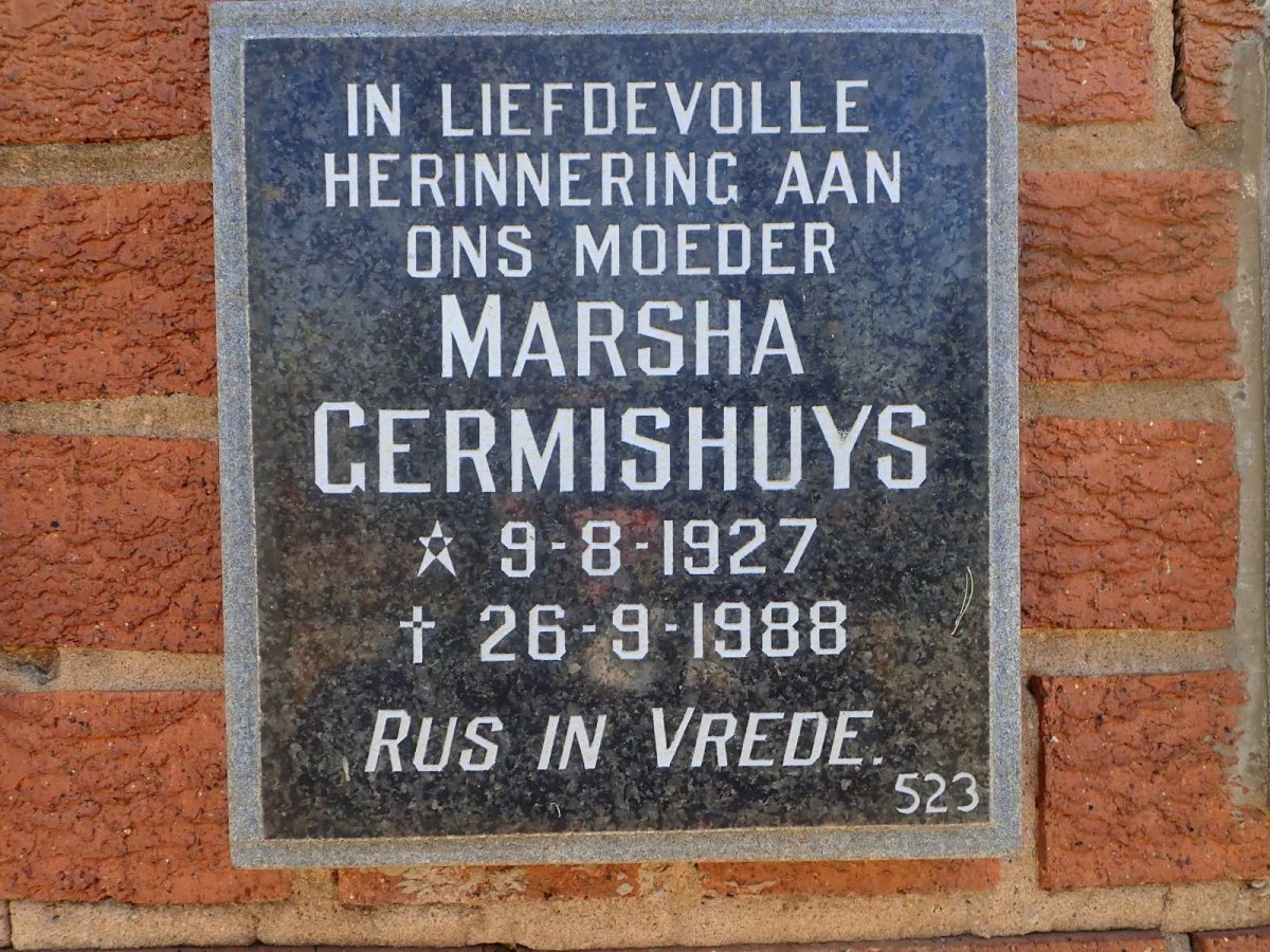 GERMISHUIS Marsha 1927-1988