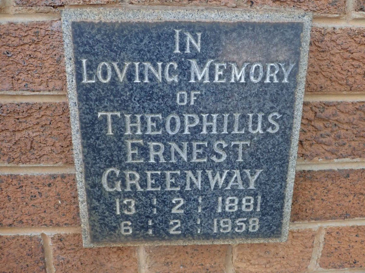 GREENWAY Theophilus Ernest 1881-1958