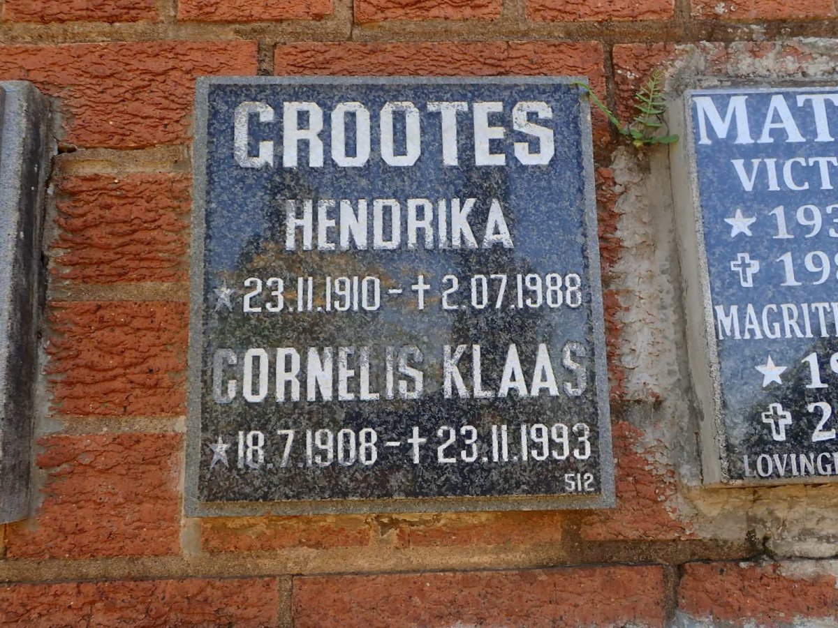 GROOTES Cornelis Klaas 1908-1993 &amp; Hendrika 1910-1988