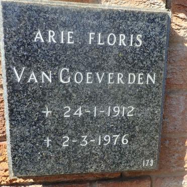GOEVERDEN Arie Floris, van 1912-1976