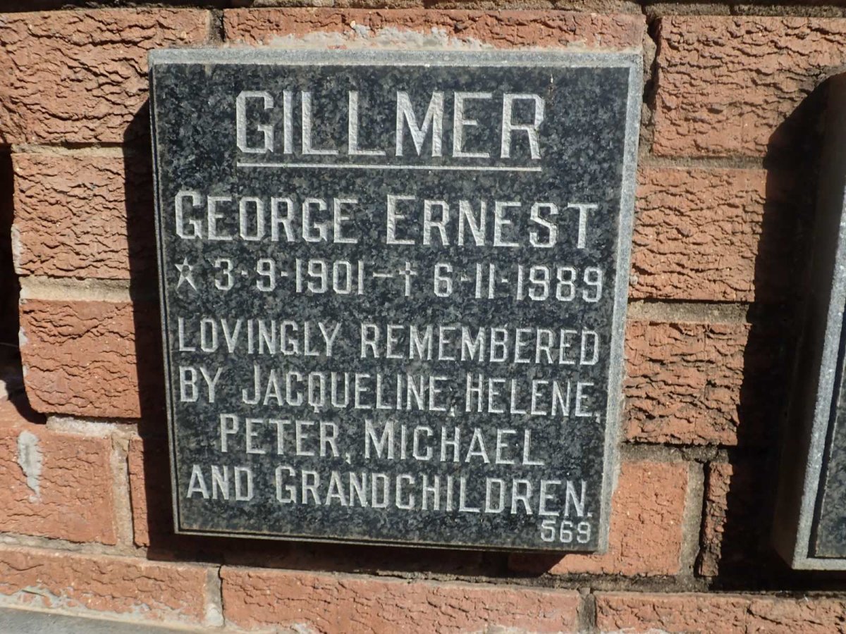 GILLMER George Ernest 1901-1989